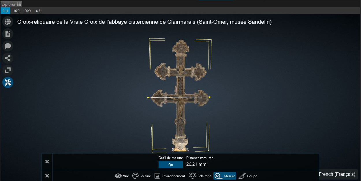 screen of Voyager application, measure the model