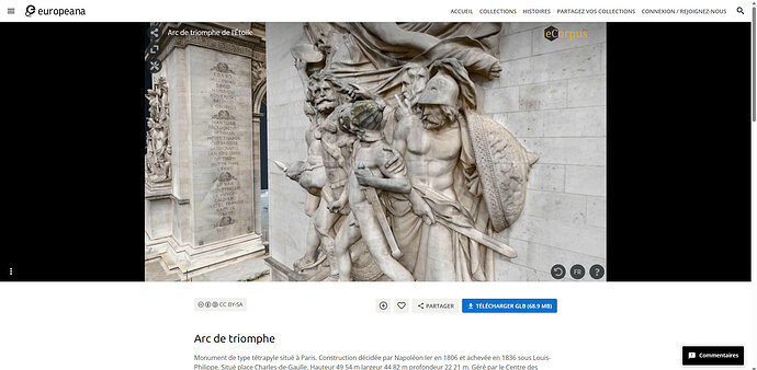 Integration of the Arc de Triomphe into the CND3D database